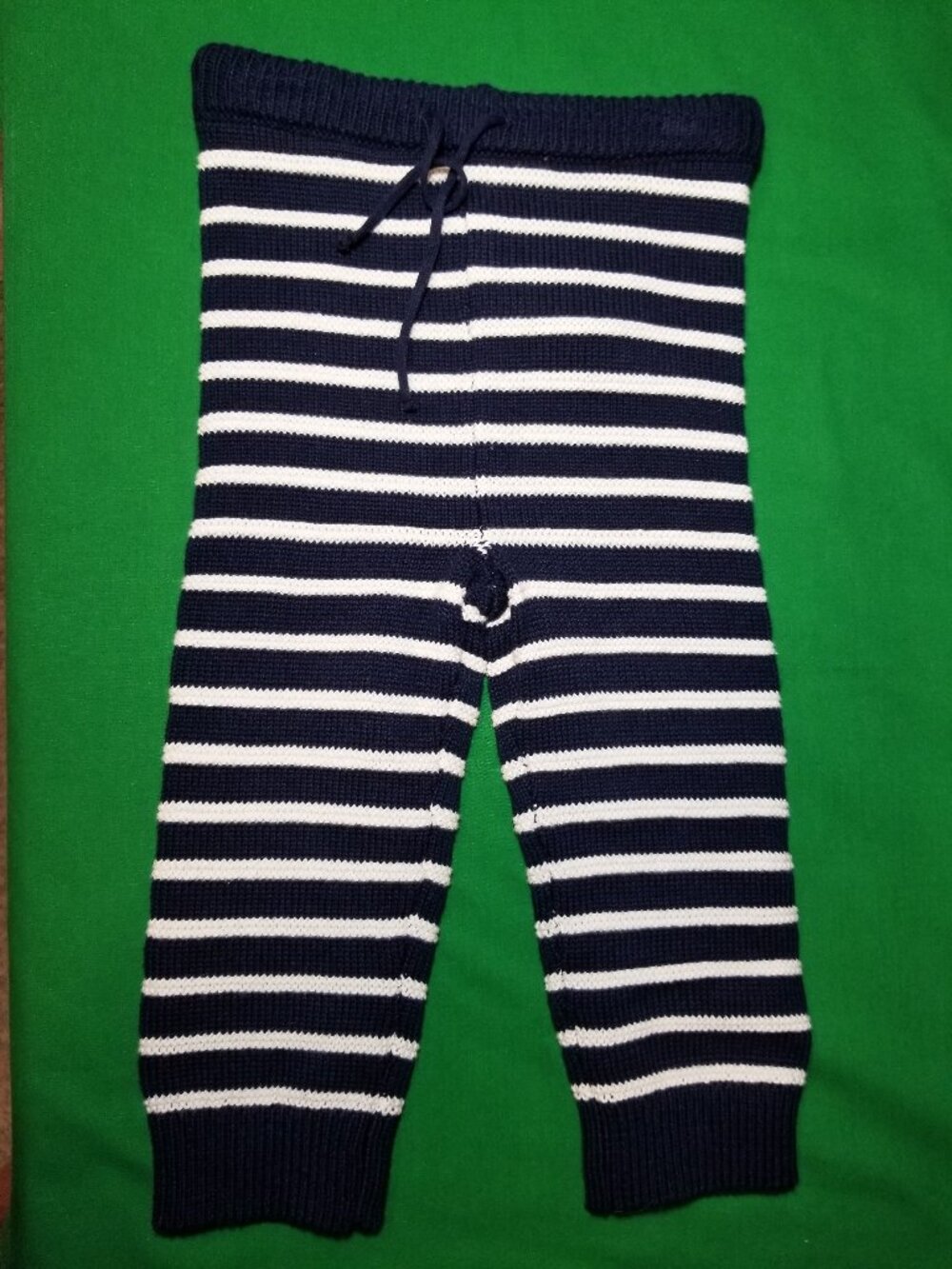 Rock a Bye Baby Boutique Unisex Striped Blue Sweater Pants Size 9 months NWOT